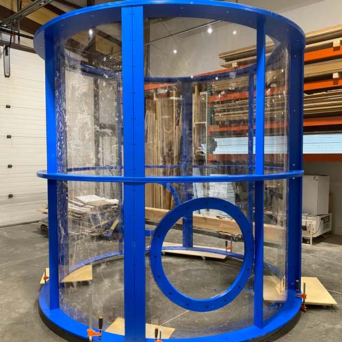 We partnered with Omaha Children's Musuem to fabricate a Whirlwind Room from HDPE and clear polycarbonate.